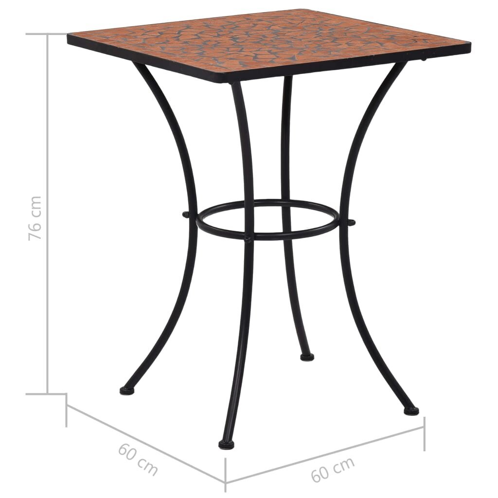 vidaXL Mosaiikkibistropöytä terrakotta 60 cm keramiikka hinta ja tiedot | Puutarhapöydät | hobbyhall.fi