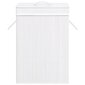vidaXL Bambu pyykkikori 2 osiota valkoinen 72 l hinta ja tiedot | Kylpyhuoneen sisustus | hobbyhall.fi