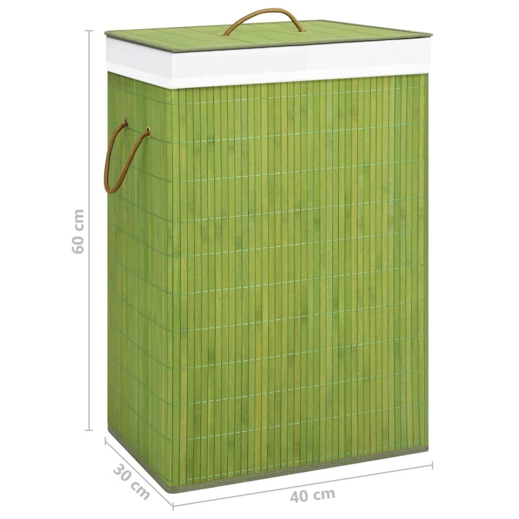 vidaXL Bambu pyykkikori 1 osio vihreä hinta ja tiedot | Kylpyhuoneen sisustus | hobbyhall.fi