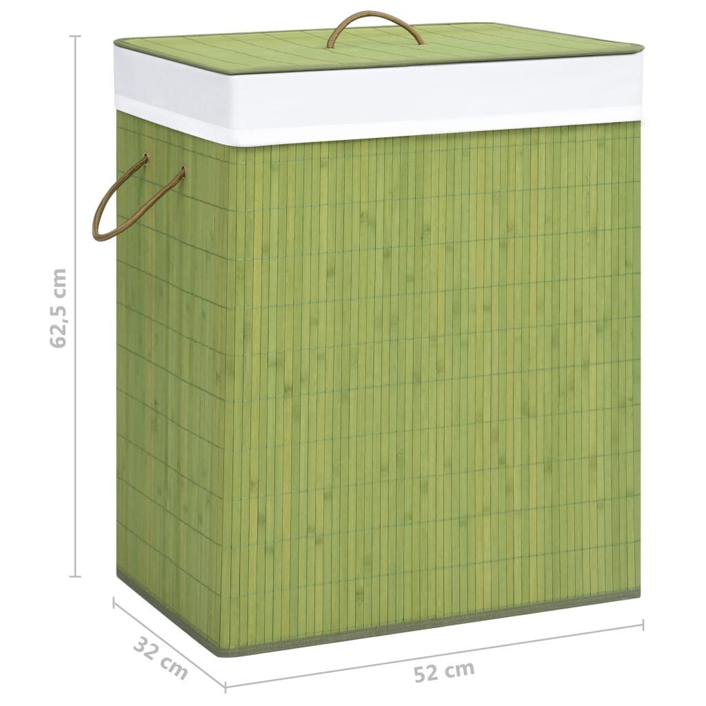 vidaXL Bambu pyykkikori 2 osiota vihreä 100 l hinta ja tiedot | Kylpyhuoneen sisustus | hobbyhall.fi