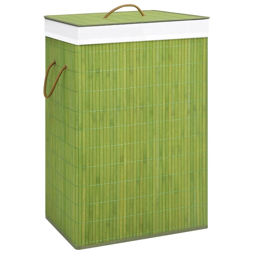 vidaXL Bambu pyykkikori 2 osiota vihreä 72 l hinta ja tiedot | Kylpyhuoneen sisustus | hobbyhall.fi