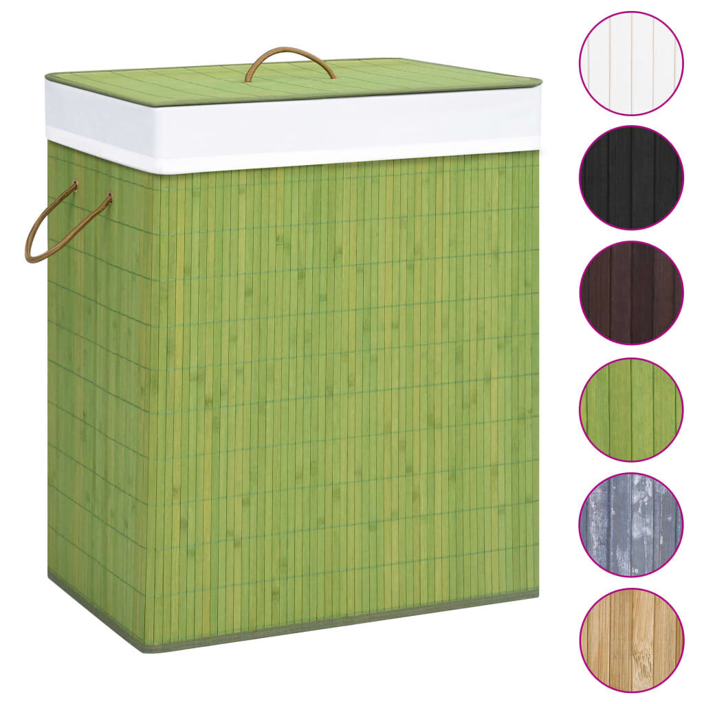 vidaXL Bambu pyykkikori 1 osio vihreä 83 l hinta ja tiedot | Kylpyhuoneen sisustus | hobbyhall.fi