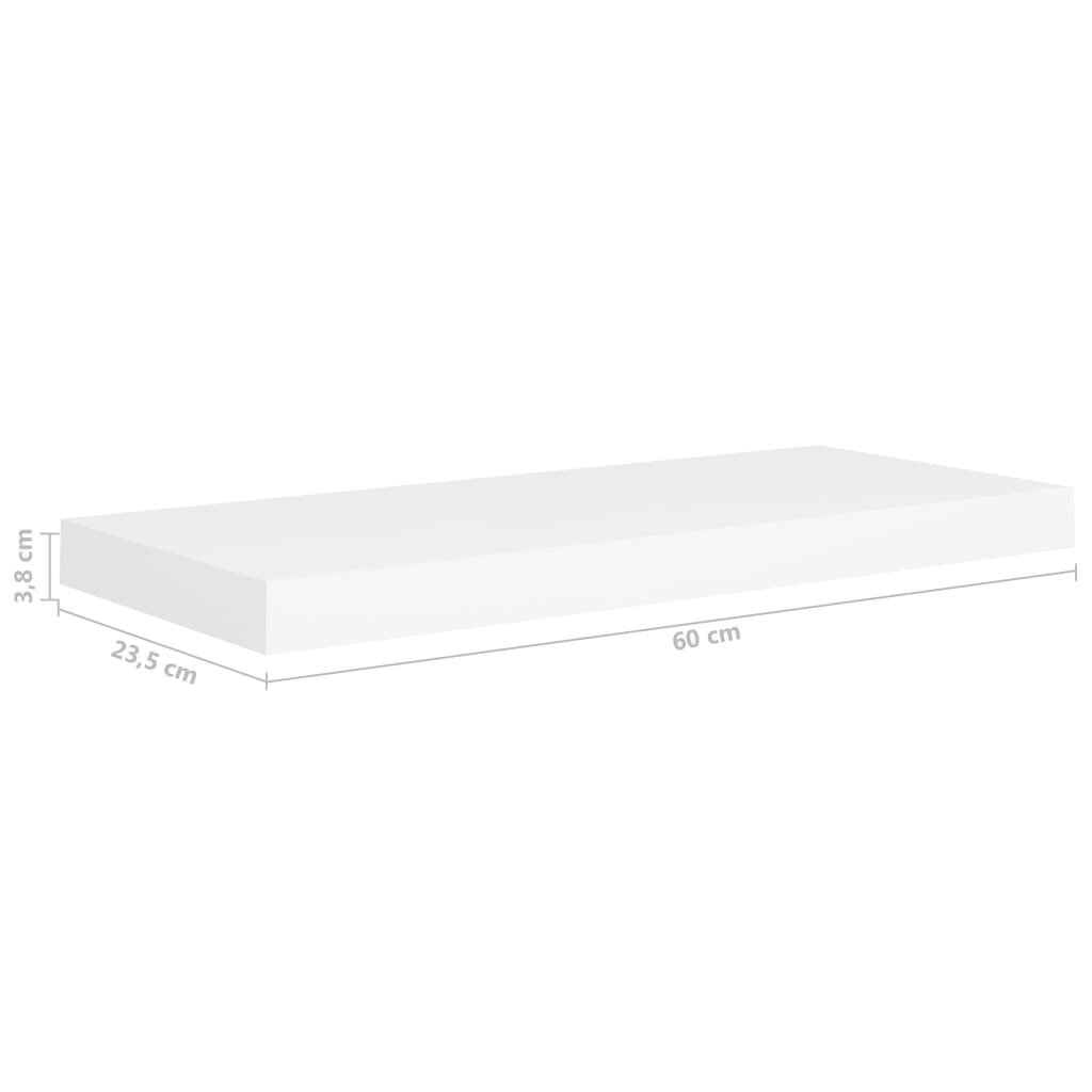 vidaXL Kelluvat seinähyllyt 4 kpl valkoinen 60x23,5x3,8cm MDF hinta ja tiedot | Hyllyt | hobbyhall.fi