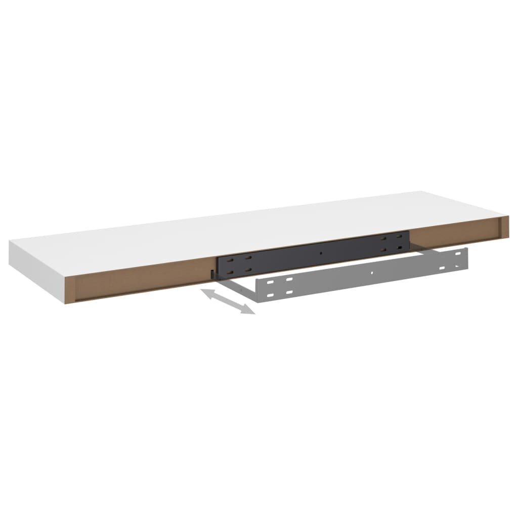 vidaXL Kelluvat seinähyllyt 2 kpl valkoinen 80x23,5x3,8 cm MDF hinta ja tiedot | Hyllyt | hobbyhall.fi