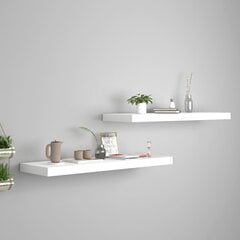 vidaXL Kelluvat seinähyllyt 2 kpl valkoinen 80x23,5x3,8 cm MDF hinta ja tiedot | Hyllyt | hobbyhall.fi