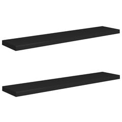 vidaXL Kelluvat seinähyllyt 2 kpl musta 120x23,5x3,8 cm MDF hinta ja tiedot | Hyllyt | hobbyhall.fi