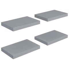 vidaXL Kelluvat seinähyllyt 4 kpl harmaa 40x23x3,8 cm MDF hinta ja tiedot | Hyllyt | hobbyhall.fi