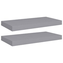 vidaXL Kelluvat seinähyllyt 2 kpl harmaa 50x23x3,8 cm MDF hinta ja tiedot | Hyllyt | hobbyhall.fi