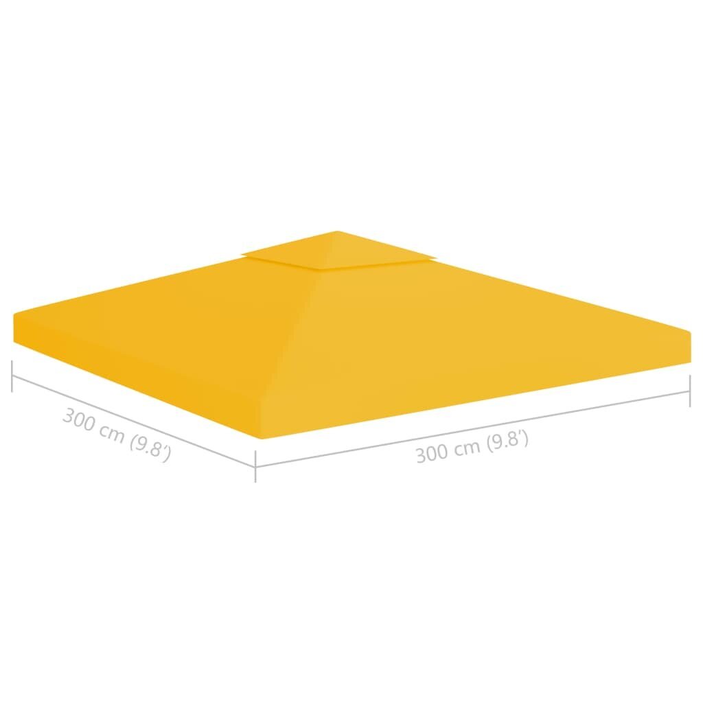 vidaXL 2-kerroksinen huvimajan katto 310 g/m² 3x3 m keltainen hinta ja tiedot | Puutarhapaviljongit | hobbyhall.fi