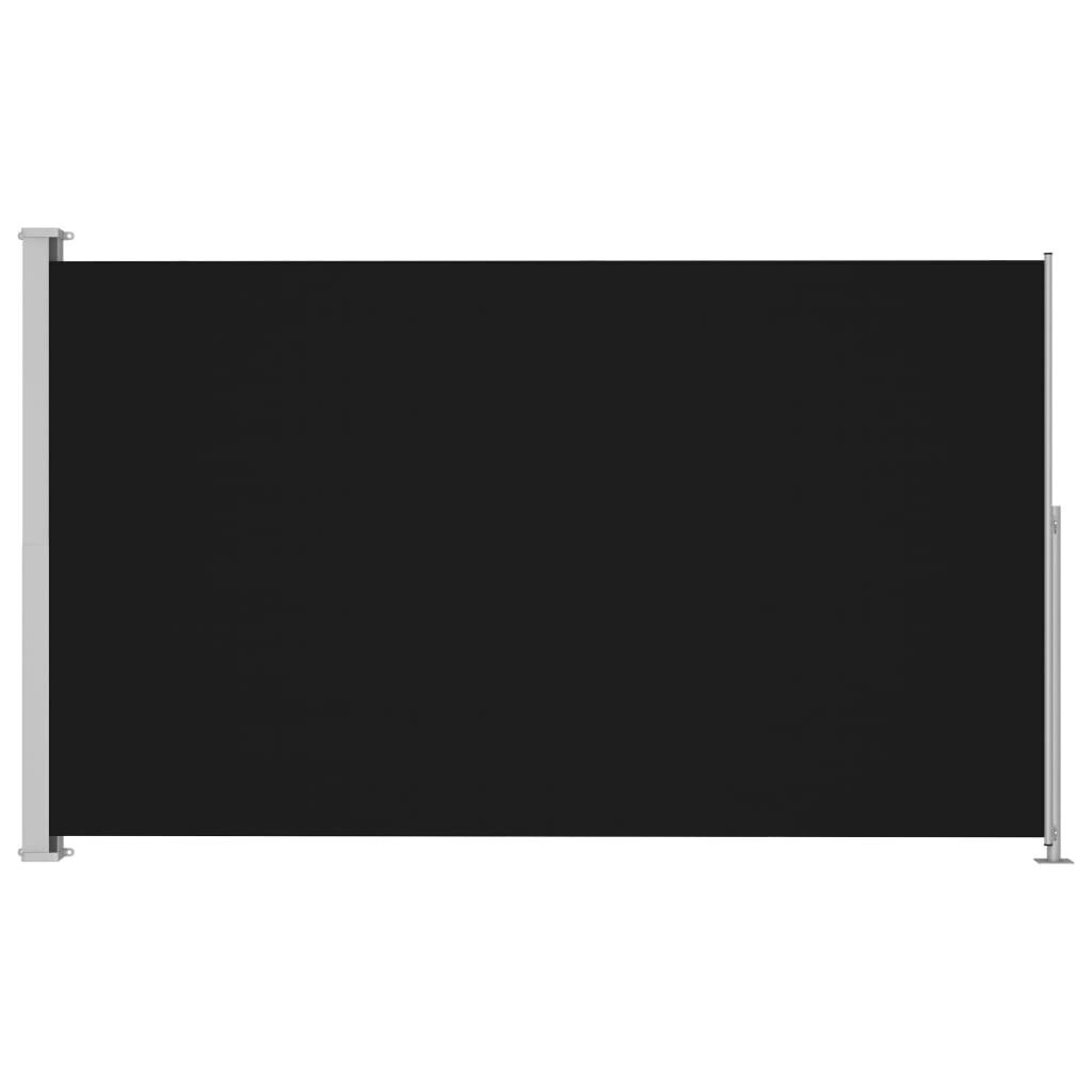 vidaXL Sisäänvedettävä terassin sivumarkiisi 180x300 cm musta hinta ja tiedot | Aurinkovarjot ja markiisit | hobbyhall.fi