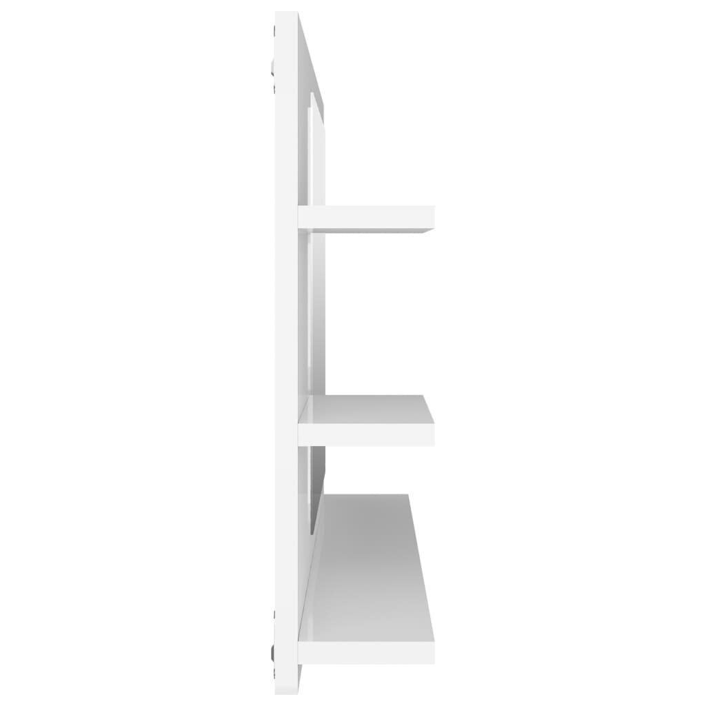 vidaXL Kylpyhuonepeili korkeakiilto valkoinen 90x10,5x45 cm lastulevy hinta ja tiedot | Kylpyhuonekaapit | hobbyhall.fi