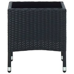 vidaXL Puutarhapöytä musta 40x40x45 cm polyrottinki hinta ja tiedot | Puutarhapöydät | hobbyhall.fi