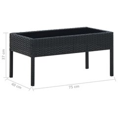 vidaXL Puutarhapöytä musta 75x40x37 cm polyrottinki hinta ja tiedot | Puutarhapöydät | hobbyhall.fi