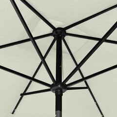 vidaXL Aurinkovarjo LED-valot ja terästanko hiekka 2x3 m hinta ja tiedot | Aurinkovarjot ja markiisit | hobbyhall.fi
