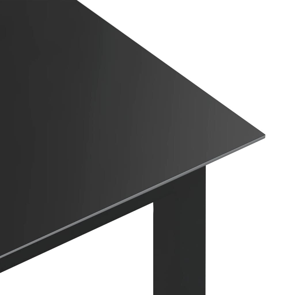vidaXL Puutarhapöytä musta 150x90x74 cm alumiini ja lasi hinta ja tiedot | Puutarhapöydät | hobbyhall.fi