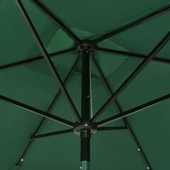 vidaXL Aurinkovarjo LED-valot ja terästanko 2x3 m vihreä hinta ja tiedot | Aurinkovarjot ja markiisit | hobbyhall.fi