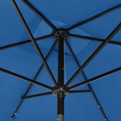vidaXL Aurinkovarjo LED-valot ja terästanko 2x3 m taivaansininen hinta ja tiedot | Aurinkovarjot ja markiisit | hobbyhall.fi