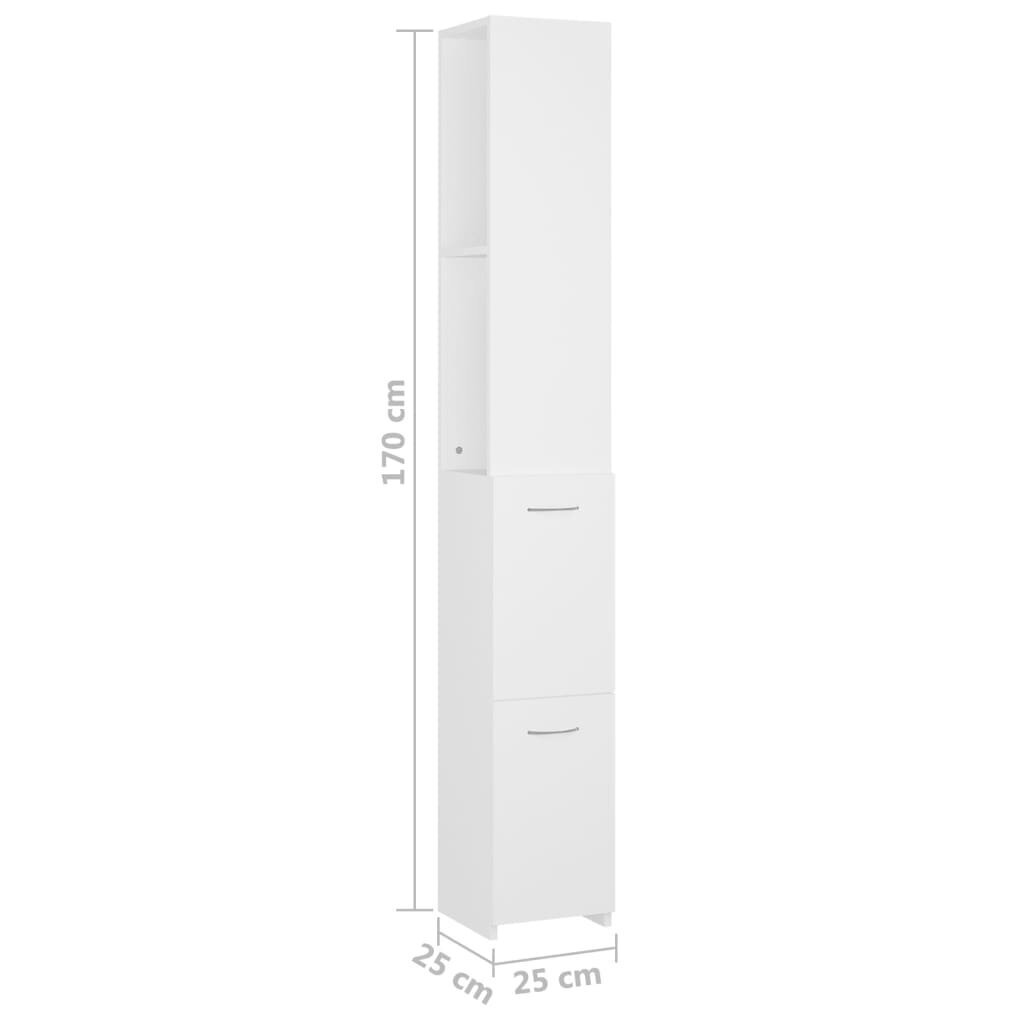 vidaXL Kylpyhuoneen kaappi valkoinen 25x26,5x170 cm tekninen puu hinta ja tiedot | Kylpyhuonekaapit | hobbyhall.fi