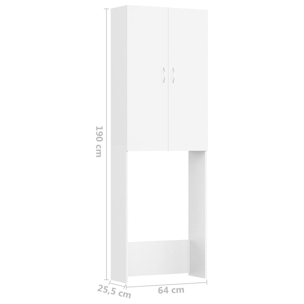 vidaXL Pesukonekaappi valkoinen 64x25,5x190 cm hinta ja tiedot | Kylpyhuonekaapit | hobbyhall.fi