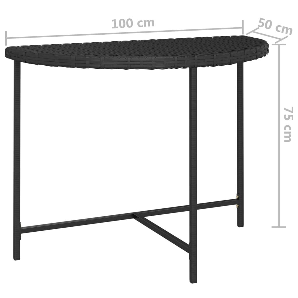 vidaXL Puutarhapöytä musta 100x50x75 cm polyrottinki hinta ja tiedot | Puutarhapöydät | hobbyhall.fi