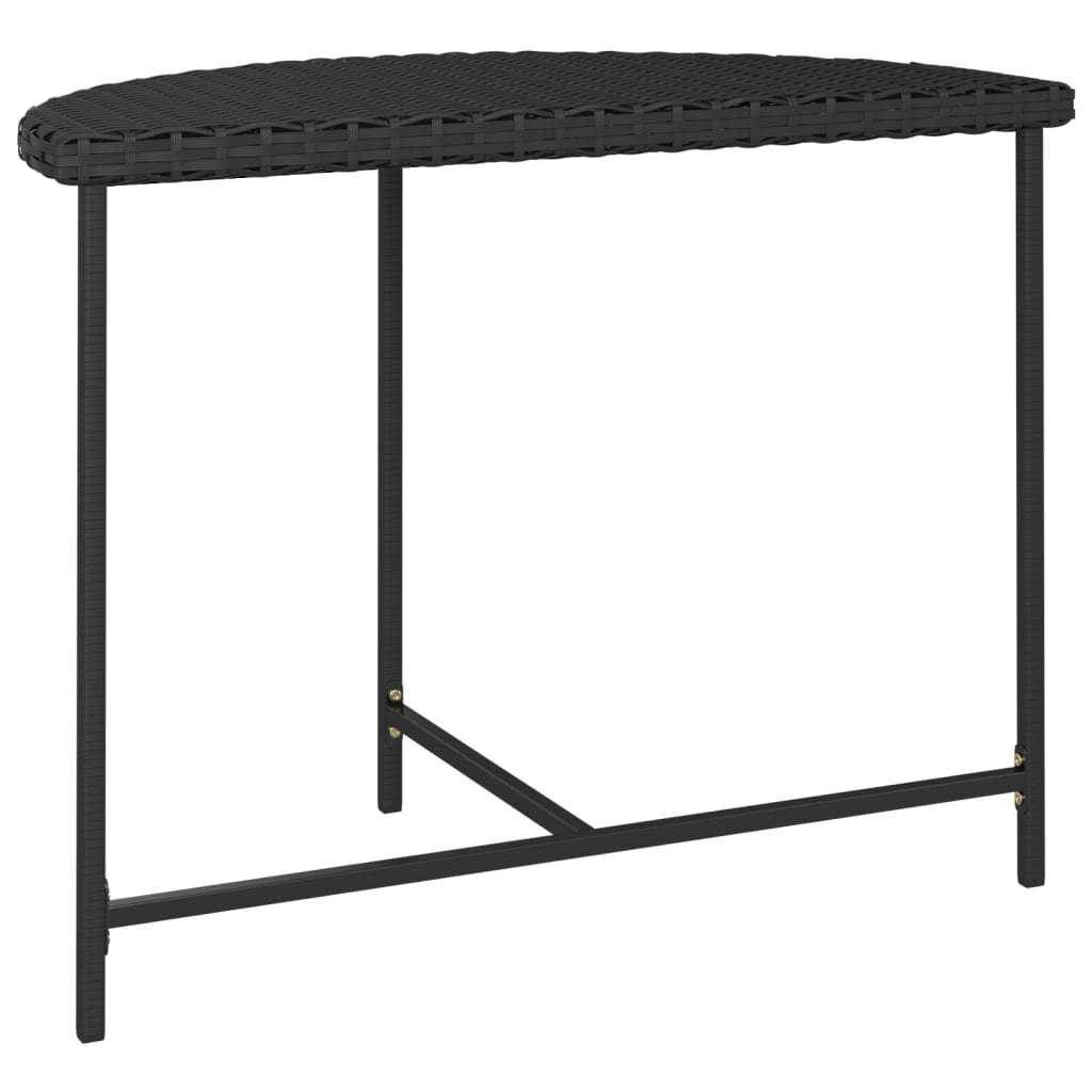 vidaXL Puutarhapöytä musta 100x50x75 cm polyrottinki hinta ja tiedot | Puutarhapöydät | hobbyhall.fi
