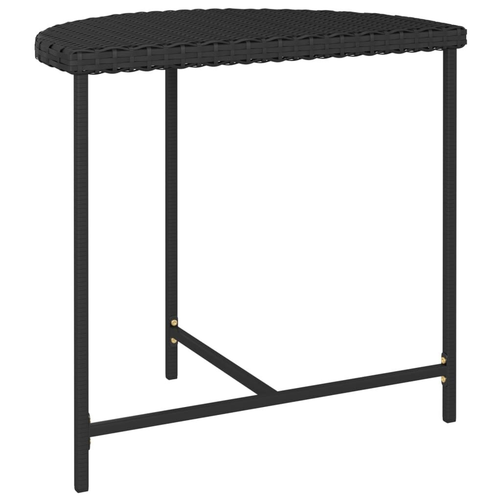 vidaXL Puutarhapöytä musta 80x50x75 cm polyrottinki hinta ja tiedot | Puutarhapöydät | hobbyhall.fi