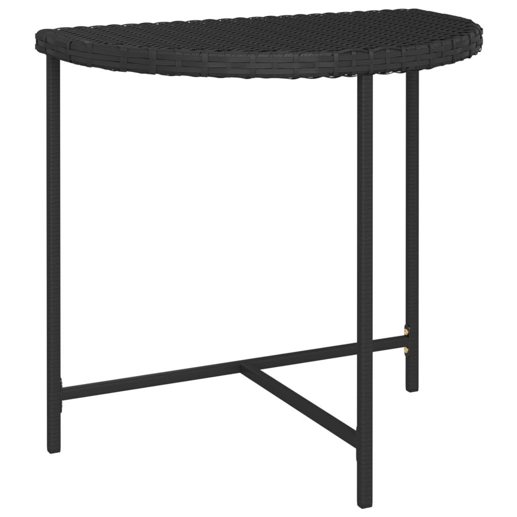 vidaXL Puutarhapöytä musta 80x50x75 cm polyrottinki hinta ja tiedot | Puutarhapöydät | hobbyhall.fi