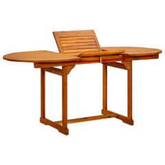vidaXL Puutarharuokapöytä (120-170)x80x75 cm täysi akaasiapuu hinta ja tiedot | Puutarhapöydät | hobbyhall.fi