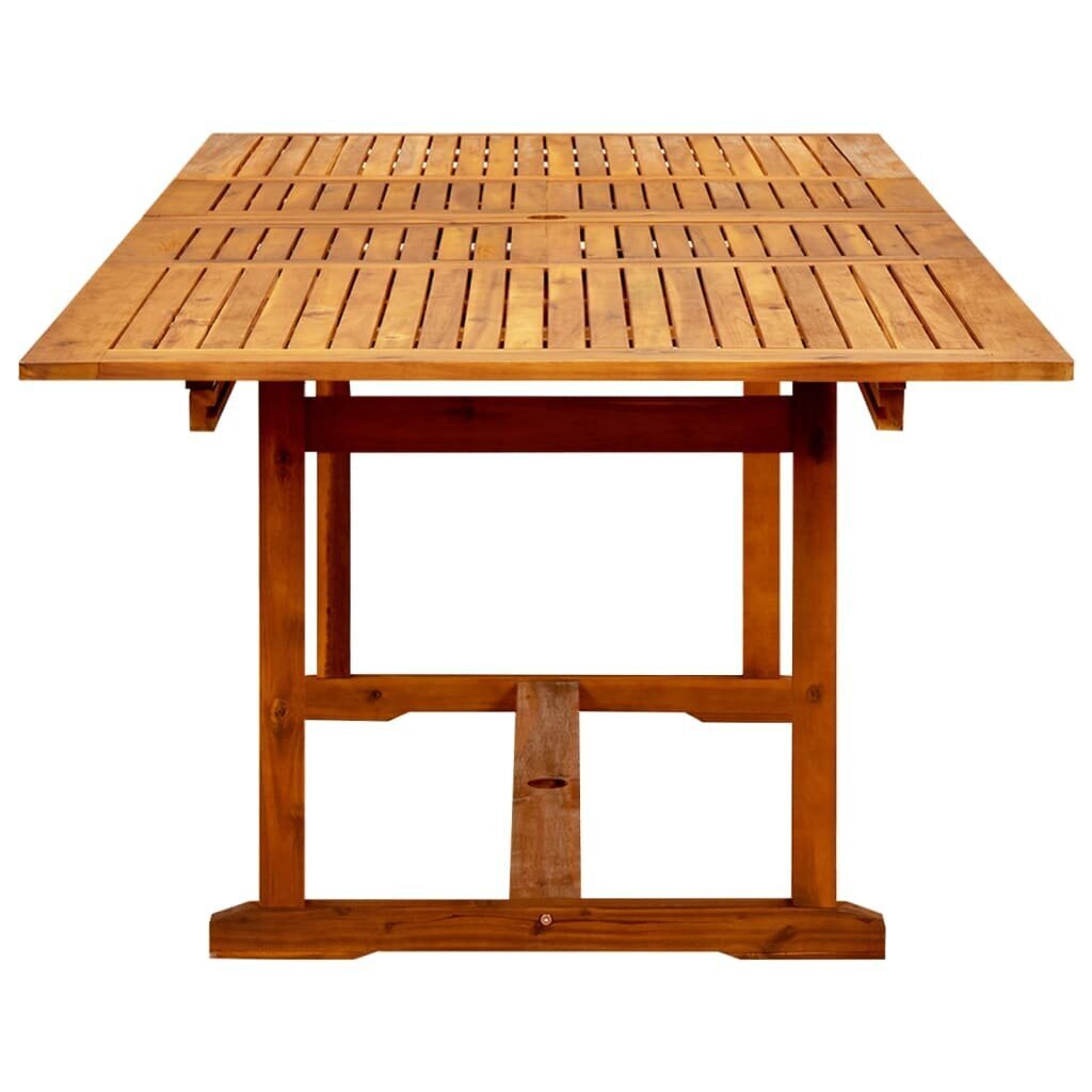vidaXL Puutarharuokapöytä (160-240)x100x75 cm täysi akaasiapuu hinta ja tiedot | Puutarhapöydät | hobbyhall.fi