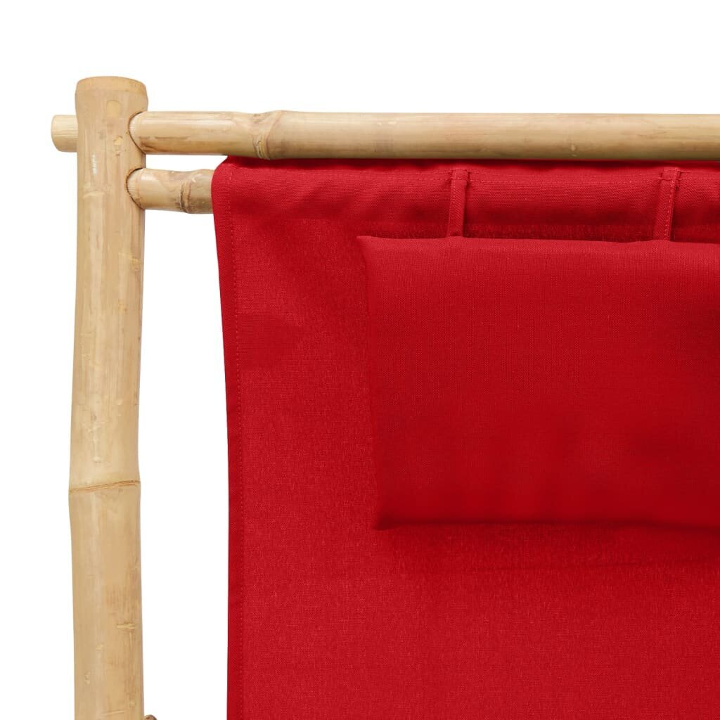 vidaXL Kansituoli bambu ja kangas punainen hinta ja tiedot | Puutarhatuolit | hobbyhall.fi