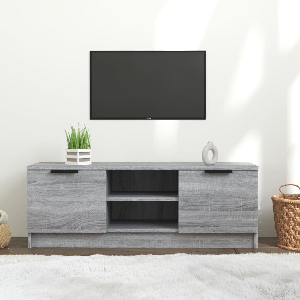 vidaXL TV-taso harmaa Sonoma 102x35x36,5 cm tekninen puu hinta ja tiedot | TV-tasot | hobbyhall.fi