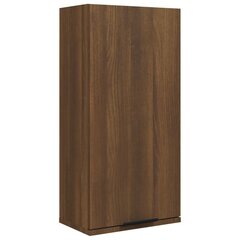 vidaXL Seinäkiinnitettävä kylpyhuoneen kaappi ruskea tammi 32x20x67 cm hinta ja tiedot | Kylpyhuonekaapit | hobbyhall.fi