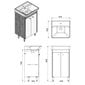 Kylpyhuonekaappi, jossa on pesuallas TN-45, valkoinen hinta ja tiedot | Kylpyhuonekaapit | hobbyhall.fi