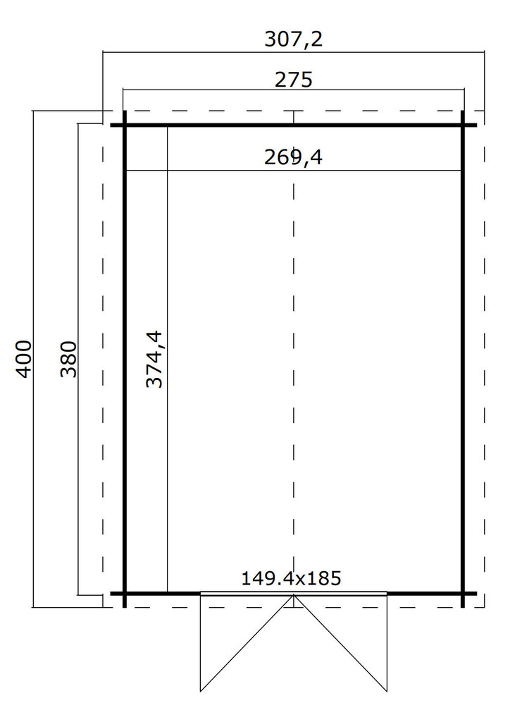 Vierasmaja Norah380 10,1 m² hinta ja tiedot | Piharakennukset | hobbyhall.fi