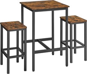 Baaripöytä ja tuolit Vasagale LBT017B01, ruskea musta hinta ja tiedot | Ruokapöydän tuolit | hobbyhall.fi