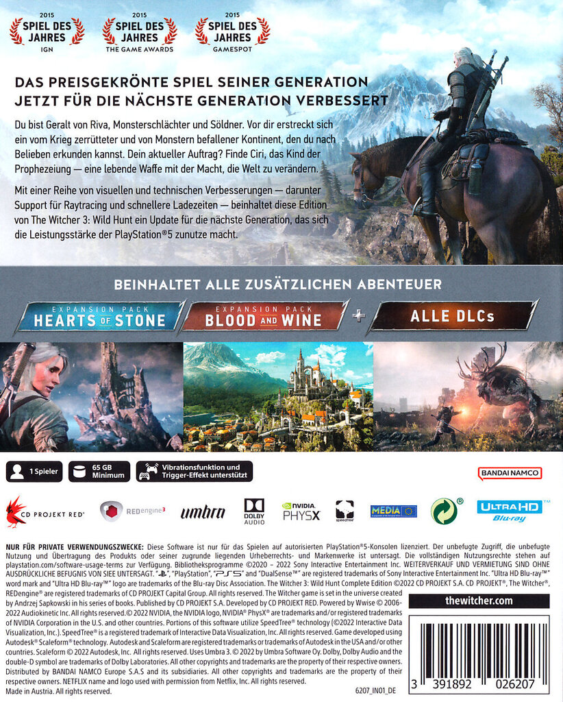 Witcher 3 Complete Edition PS5 hinta ja tiedot | Tietokone- ja konsolipelit | hobbyhall.fi
