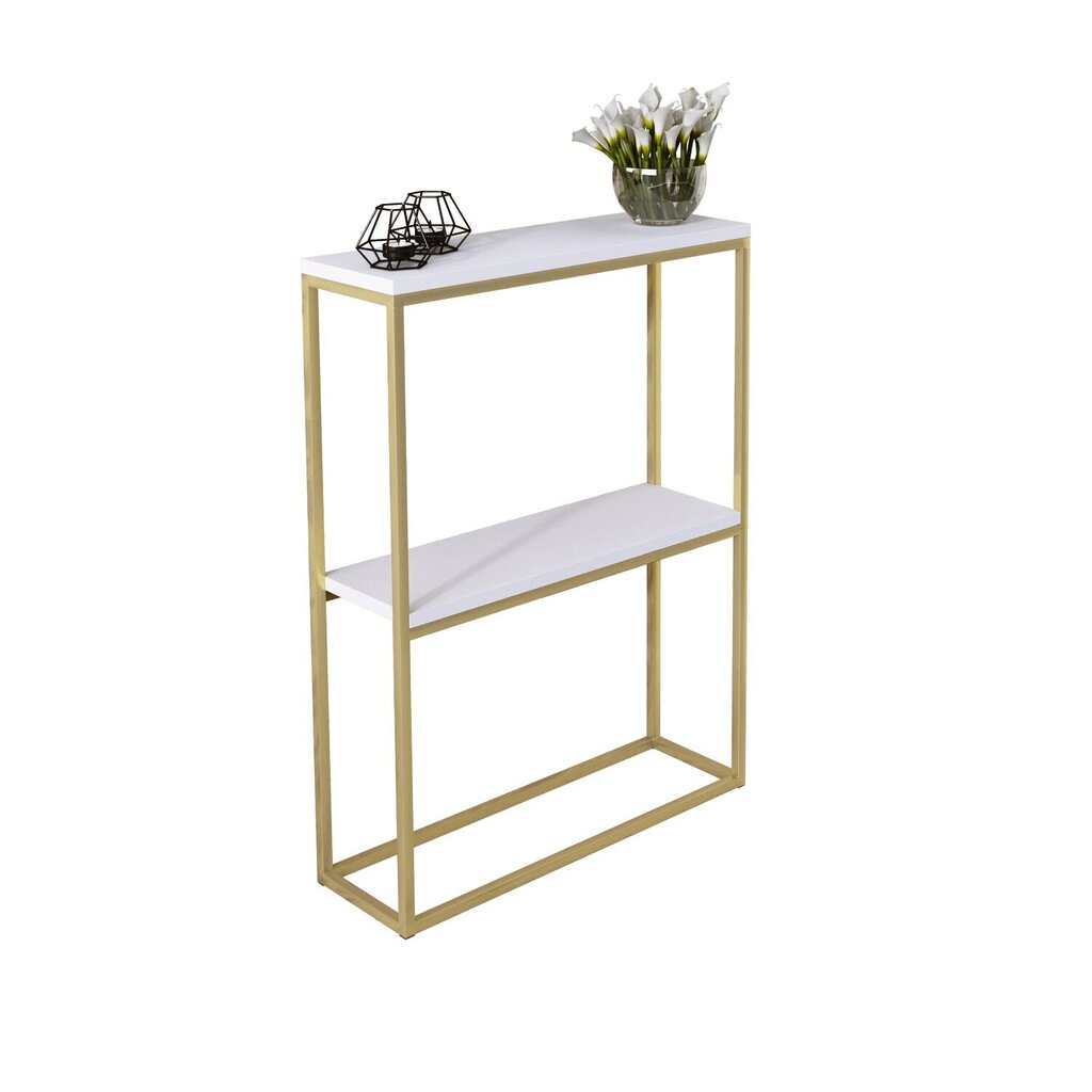 ADRK Furniture Mason konsolipöytä, kulta/valkoinen hinta ja tiedot | Sivupöydät | hobbyhall.fi