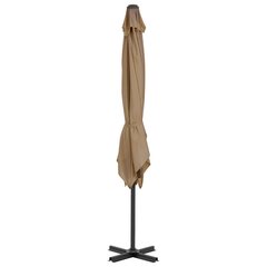 vidaXL Riippuva aurinkovarjo alumiinipylväällä 250x250cm ruskeanharmaa hinta ja tiedot | Aurinkovarjot ja markiisit | hobbyhall.fi