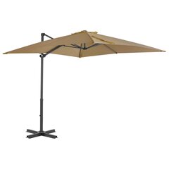 vidaXL Riippuva aurinkovarjo alumiinipylväällä 250x250cm ruskeanharmaa hinta ja tiedot | Aurinkovarjot ja markiisit | hobbyhall.fi