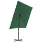 vidaXL Riippuva aurinkovarjo teräspylväällä 250x250 cm vihreä hinta ja tiedot | Aurinkovarjot ja markiisit | hobbyhall.fi