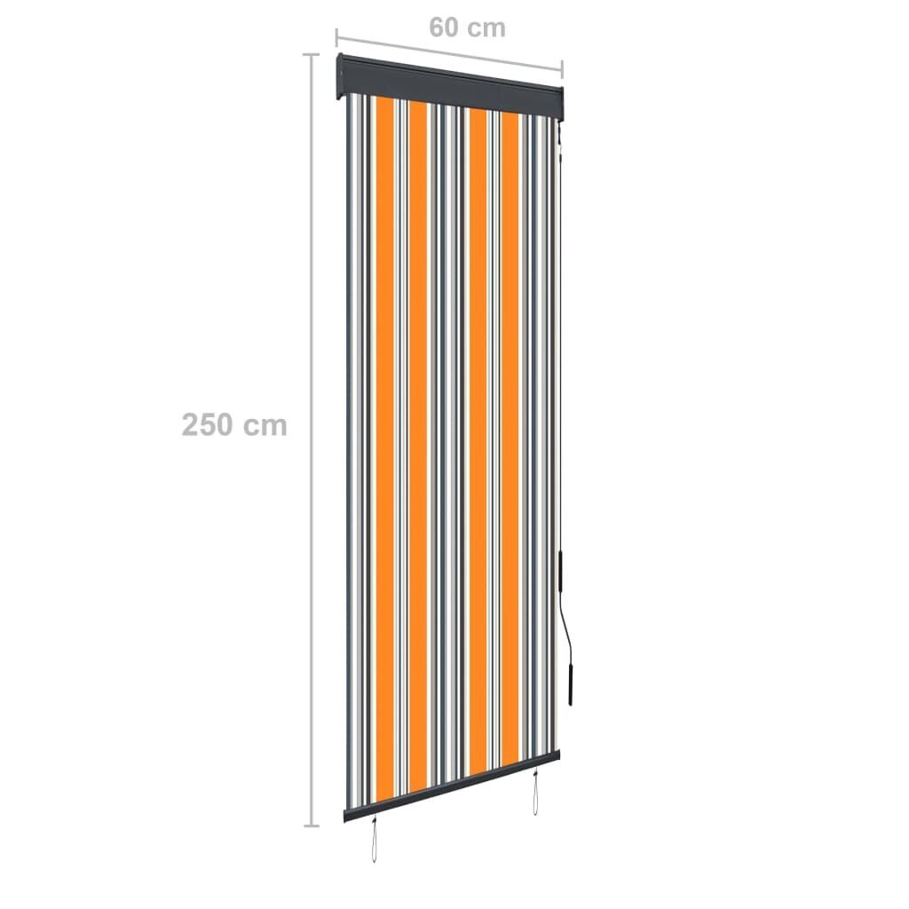 vidaXL Ulkorullaverho 60x250 cm keltainen ja sininen hinta ja tiedot | Rullaverhot | hobbyhall.fi