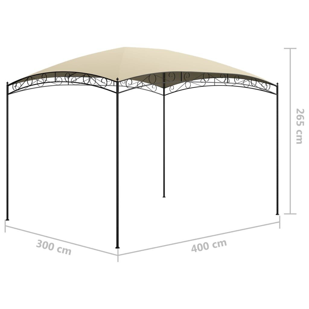 vidaXL Huvimaja 3x4x2,65 m kerma 180 g/m² hinta ja tiedot | Puutarhapaviljongit | hobbyhall.fi