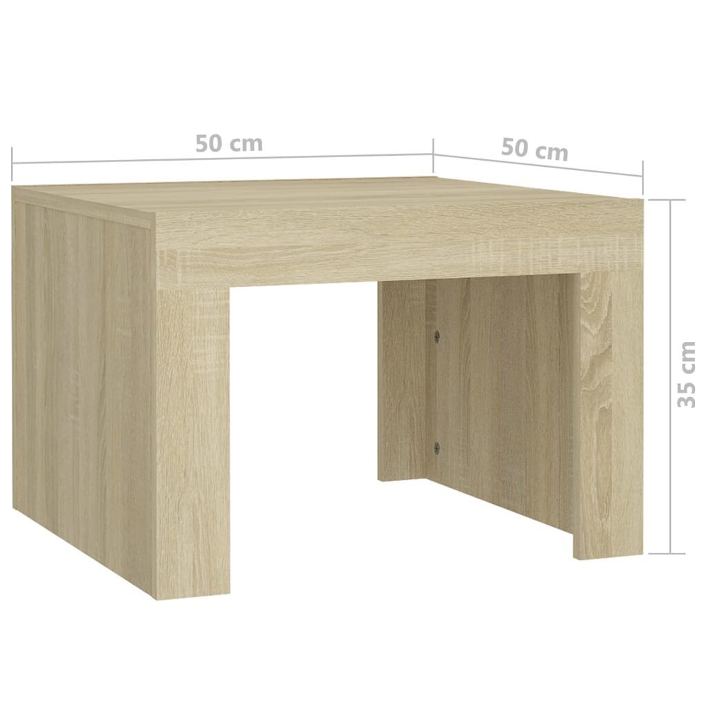 vidaXL Sohvapöytä Sonoma-tammi 50x50x35 cm lastulevy hinta ja tiedot | Sohvapöydät | hobbyhall.fi