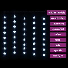 vidaXL LED-valoverho tähtikeijuvalot 200 LEDiä kylmä valkoinen hinta ja tiedot | Jouluvalot | hobbyhall.fi
