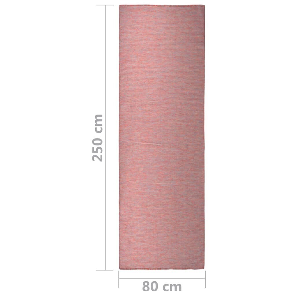 vidaXL Ulkomatto Flatweave 80x250 cm punainen hinta ja tiedot | Isot matot | hobbyhall.fi