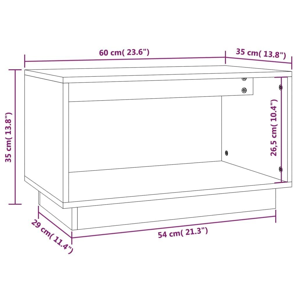 vidaXL TV-taso musta 60x35x35 cm täysi mänty hinta ja tiedot | TV-tasot | hobbyhall.fi