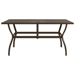 vidaXL Puutarhapöytä ruskea 140x80x72 cm teräs hinta ja tiedot | Puutarhapöydät | hobbyhall.fi