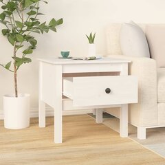 vidaXL Sivupöytä valkoinen 50x50x49 cm täysi mänty hinta ja tiedot | Sohvapöydät | hobbyhall.fi