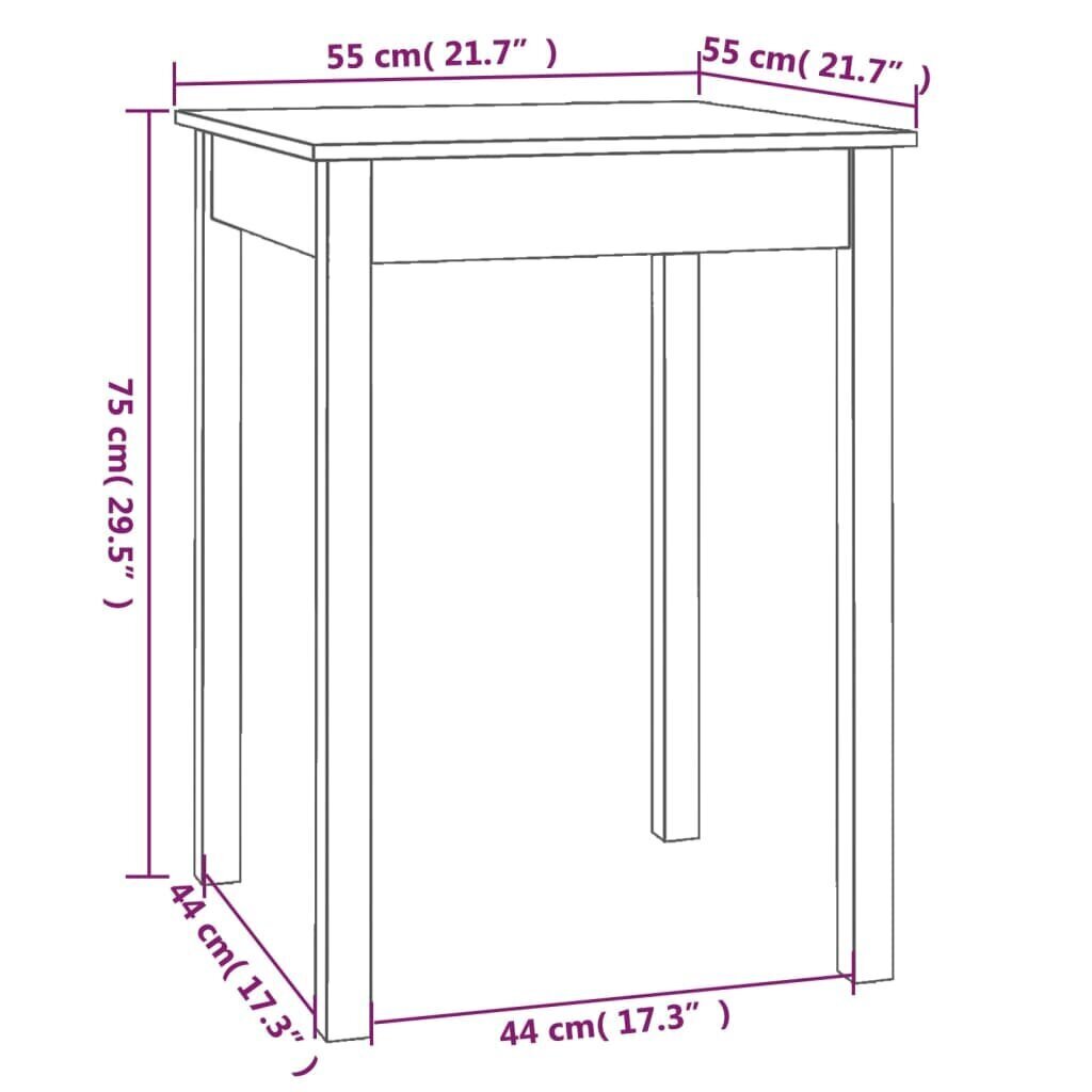 vidaXL Ruokapöytä 55x55x75 cm täysi mänty hinta ja tiedot | Ruokapöydät | hobbyhall.fi