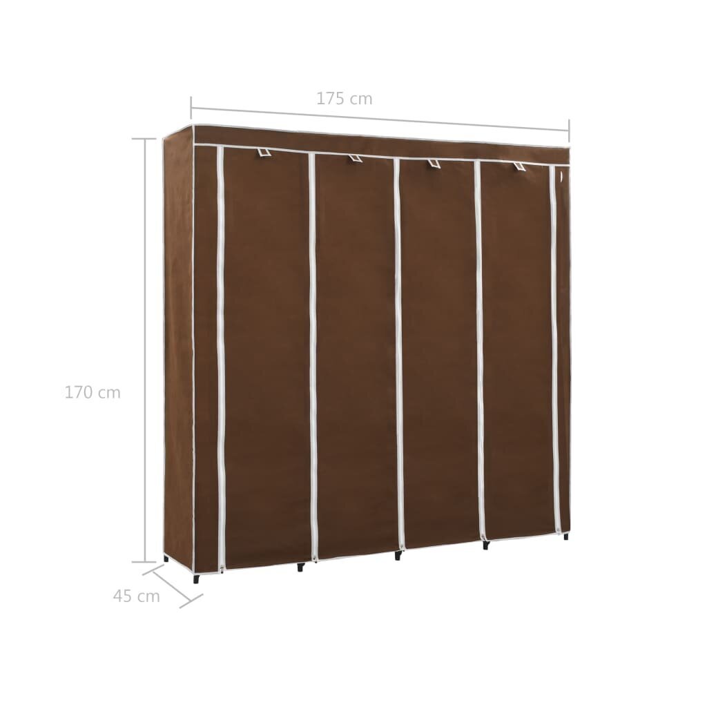 vidaXL Vaatekaappi 4 lokerolla ruskea 175x45x170 cm hinta ja tiedot | Kaapit | hobbyhall.fi